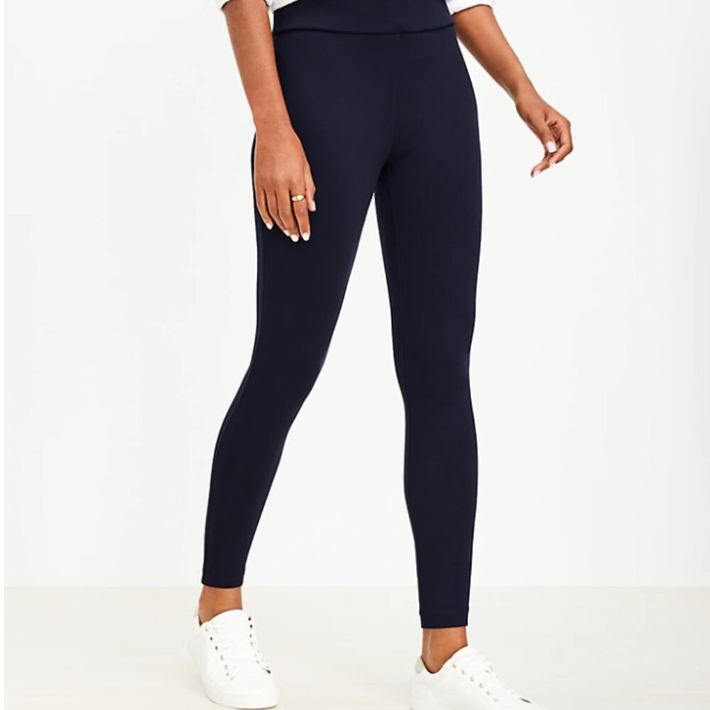 Loft Seamed Ponte Leggings Small Black